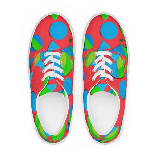 Chromatic Cutouts on a Men's Lace-Up Canvas Shoes