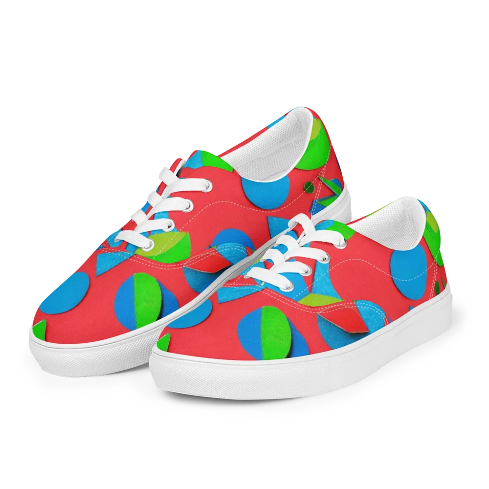 Chromatic Cutouts on Men's Lace-Up Canvas Shoes — Left Front