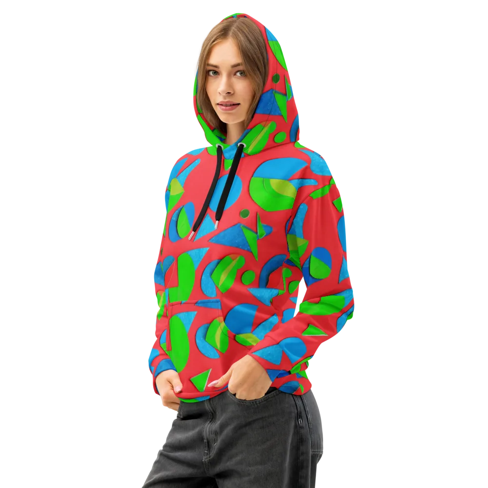 Chromatic Cutouts on Cotton Hoodie — Left Front