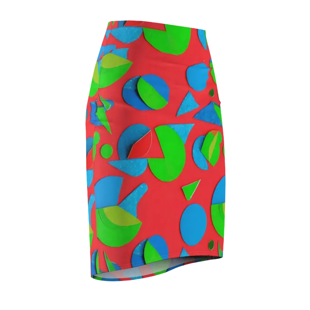 Chromatic Cutouts on Pencil Skirt — Front Side