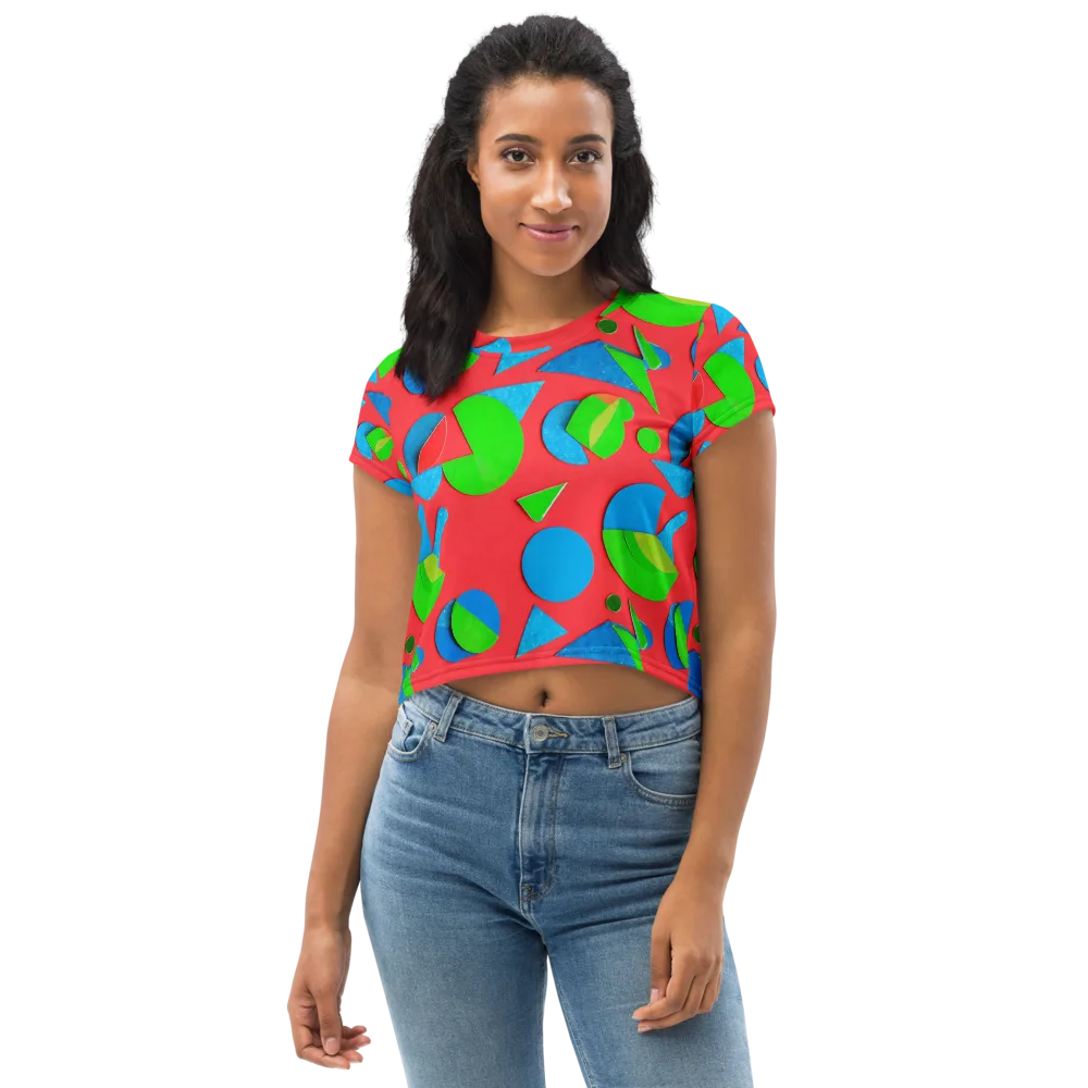 Chromatic Cutouts on Crop Tee — Front