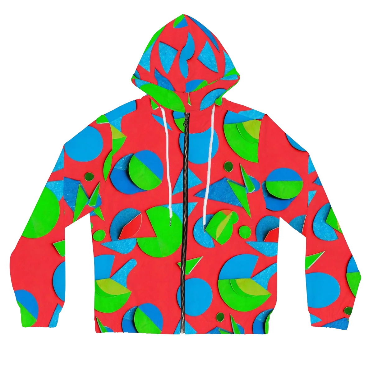 Chromatic Cutouts on Women's Full-Zip Hoodie — Front