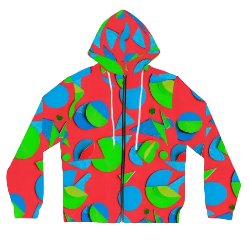 Chromatic Cutouts on a Women's Full-Zip Hoodie