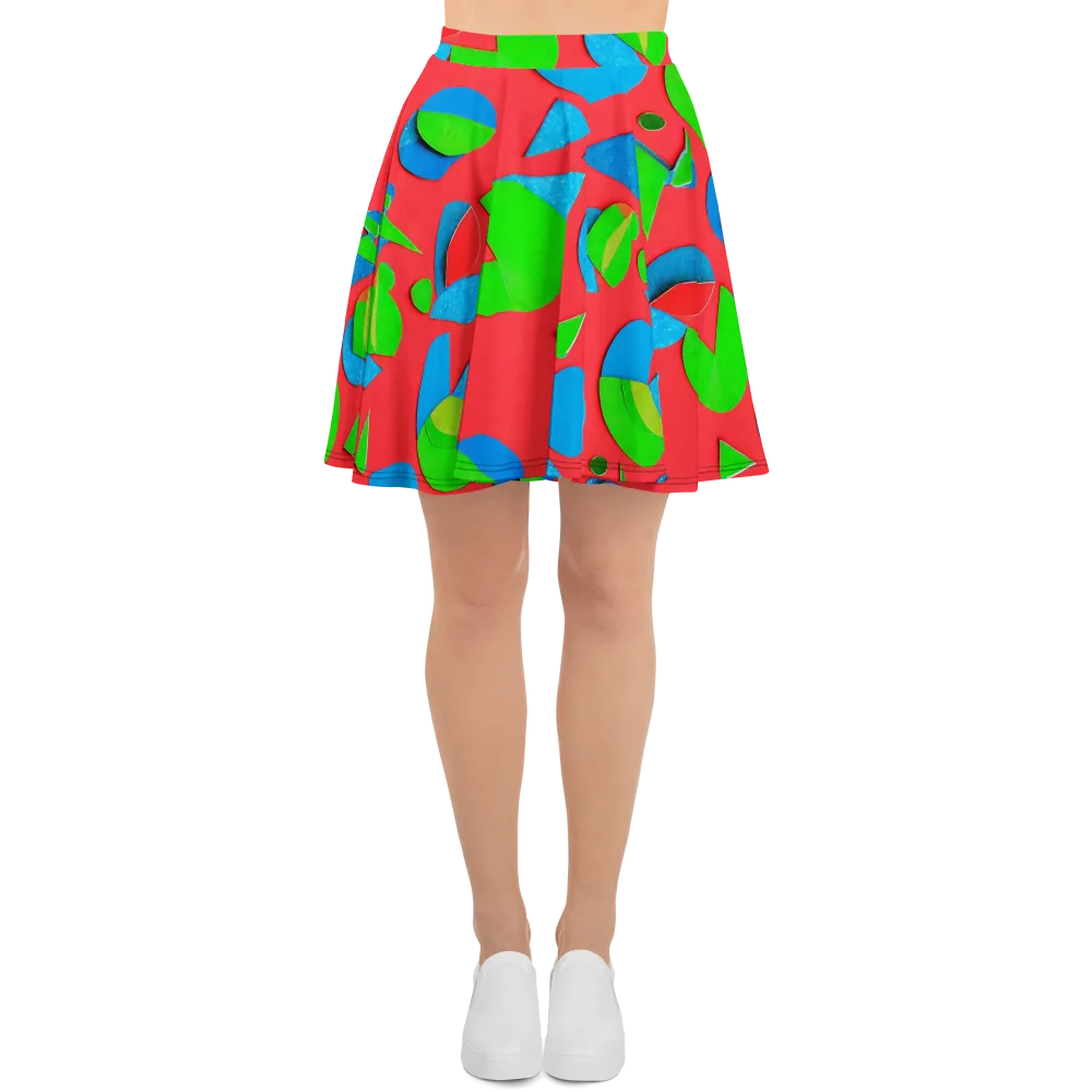 Chromatic Cutouts on Skater Skirt — Front