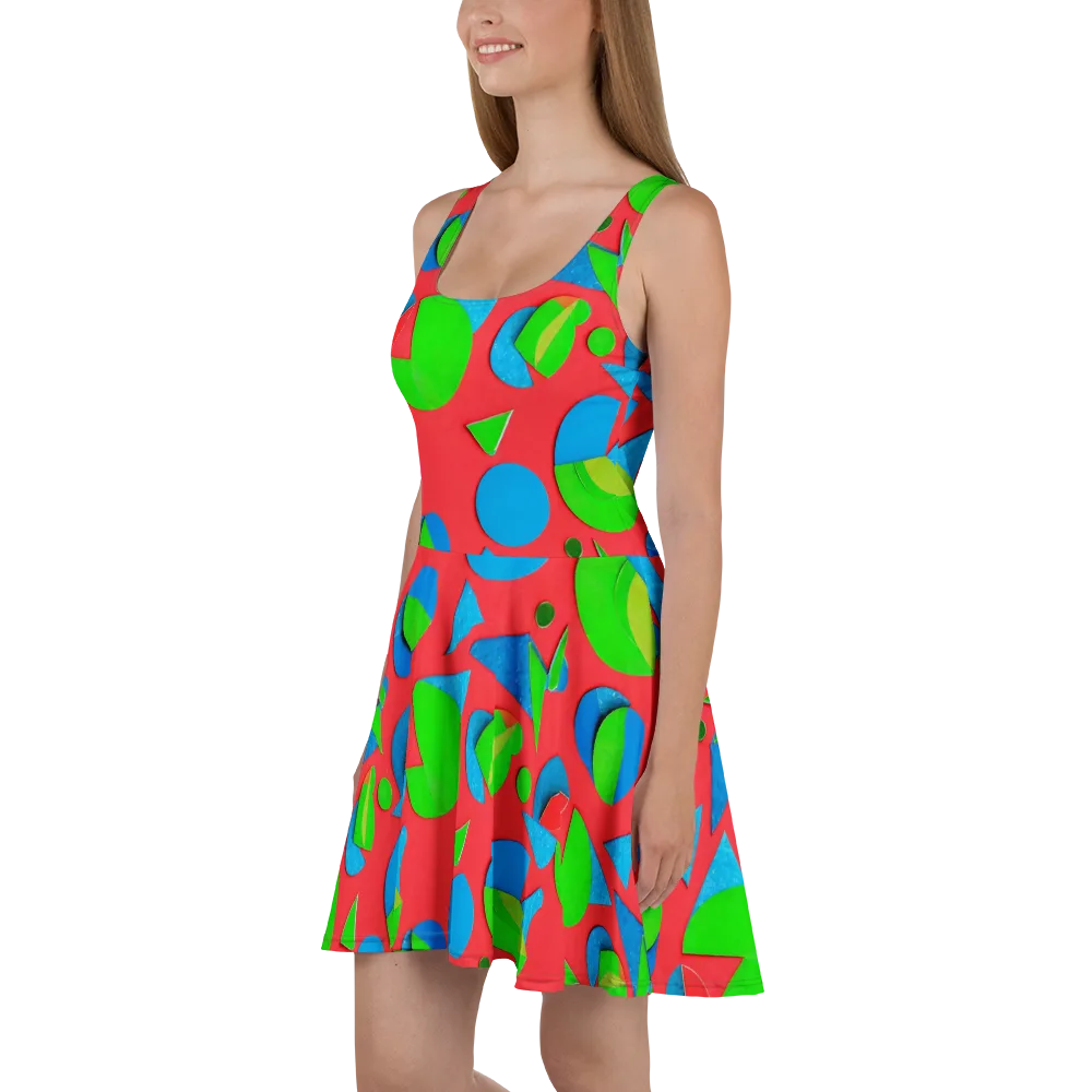 Chromatic Cutouts on Skater Dress — Left