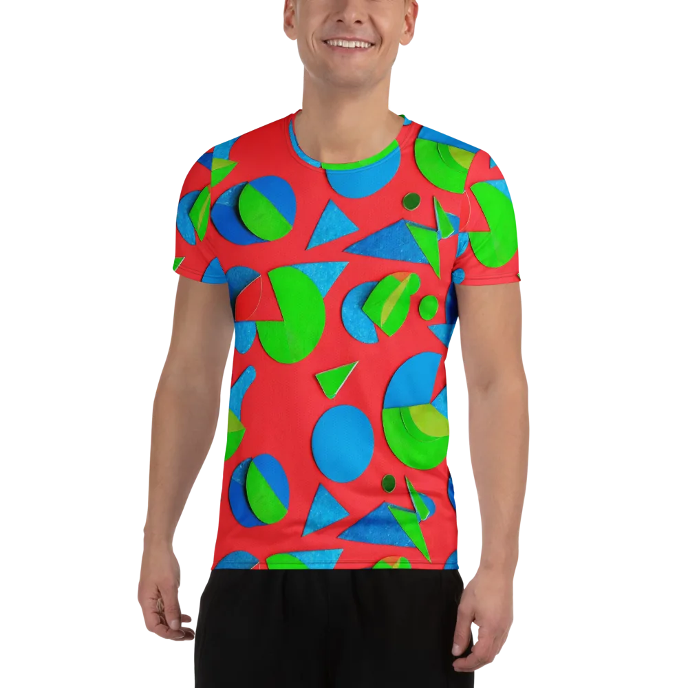 Chromatic Cutouts on Men's Athletic T-Shirt — Front