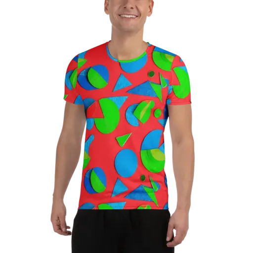 Chromatic Cutouts on a Men's Athletic T-Shirt