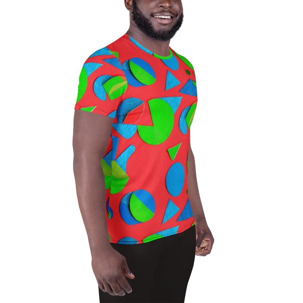 Chromatic Cutouts on Men's Athletic T-Shirt — Right