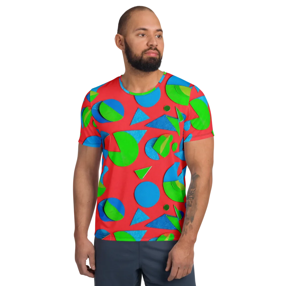 Chromatic Cutouts on Men's Athletic T-Shirt — Front