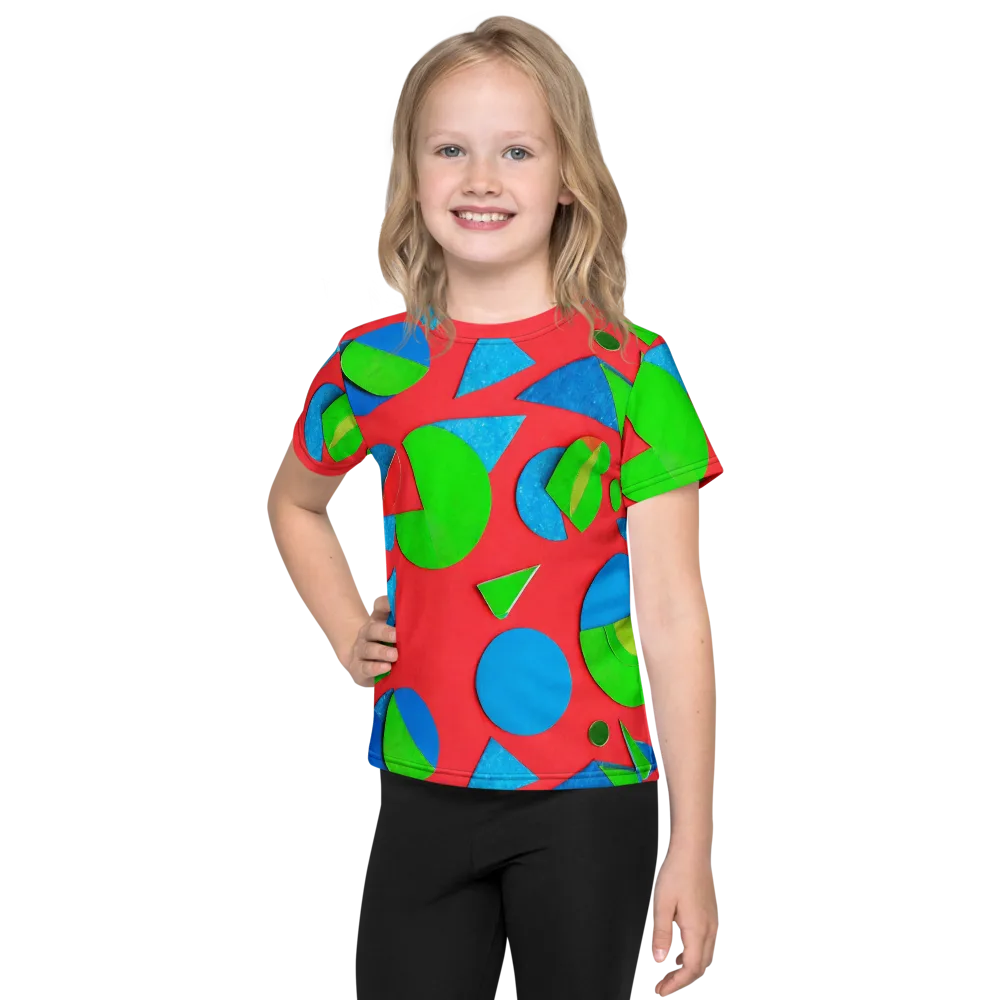 Chromatic Cutouts on Kids Crew Neck T-Shirt — Front