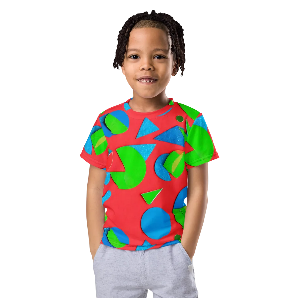 Chromatic Cutouts on Kids Crew Neck T-Shirt — Front