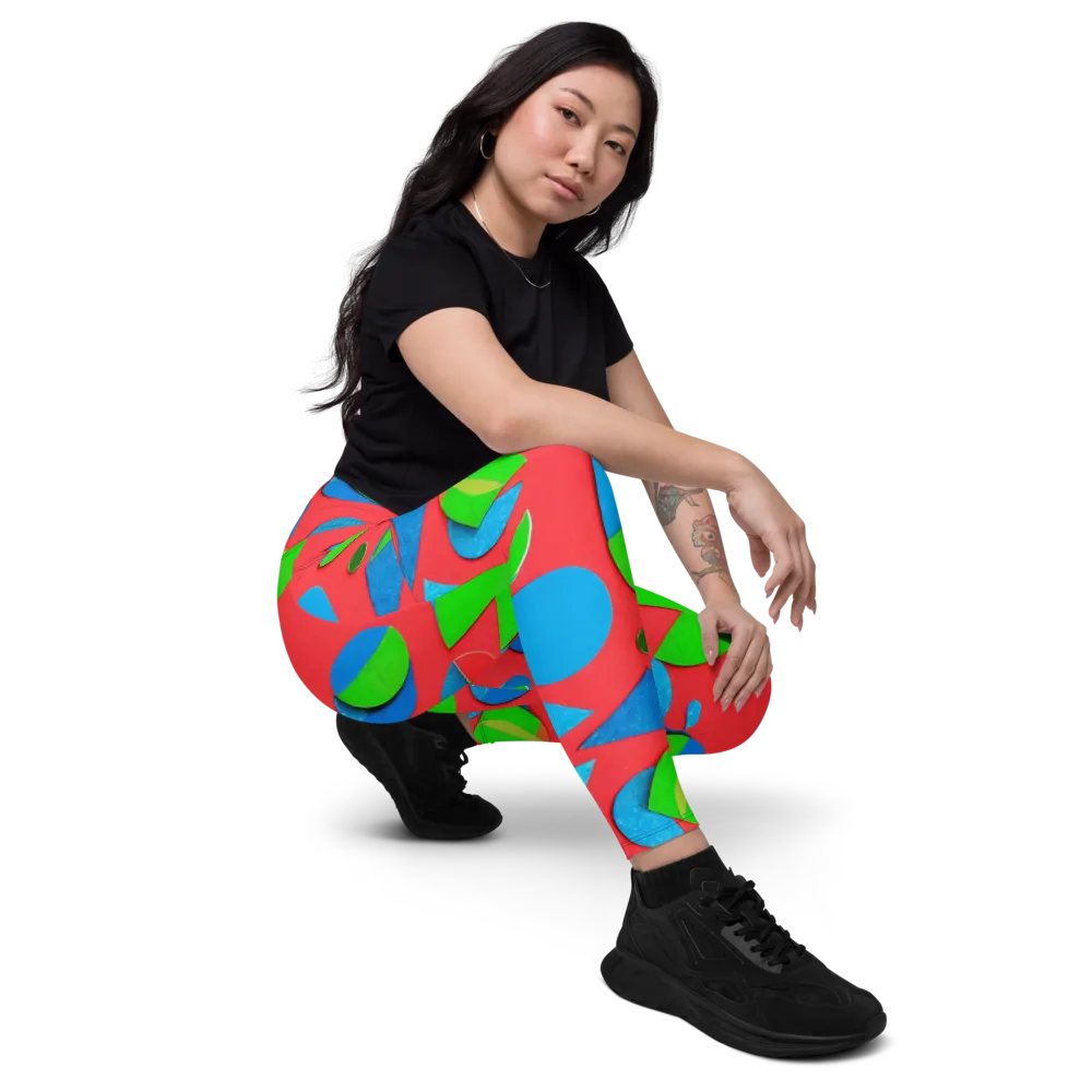 Chromatic Cutouts on Leggings with Pockets — Right Front