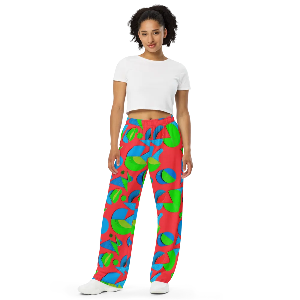 Chromatic Cutouts on Wide-Leg Pants — Front