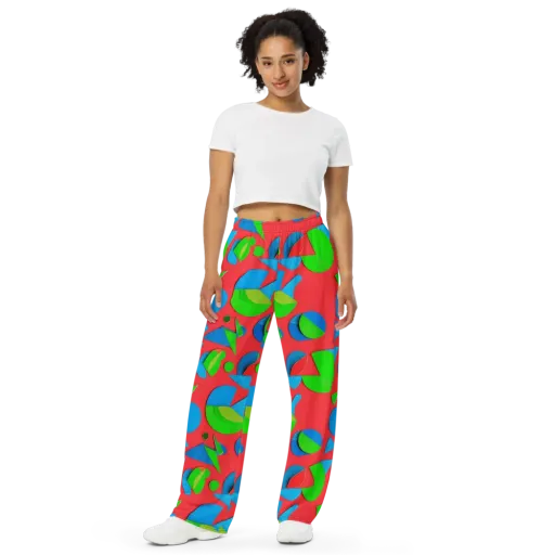Chromatic Cutouts on a Wide-Leg Pants
