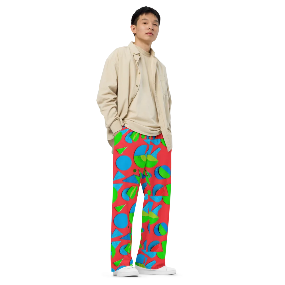 Chromatic Cutouts on Wide-Leg Pants — Right Front
