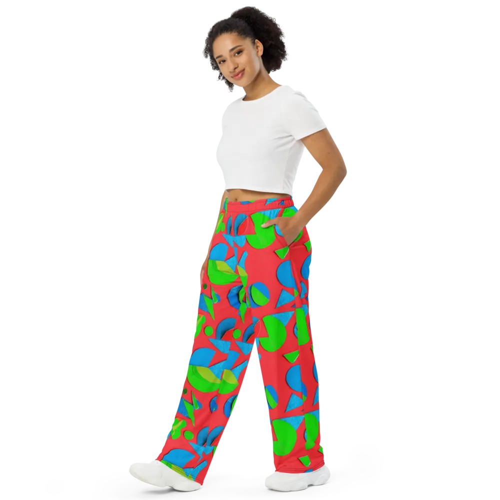 Chromatic Cutouts on Wide-Leg Pants — Left Front