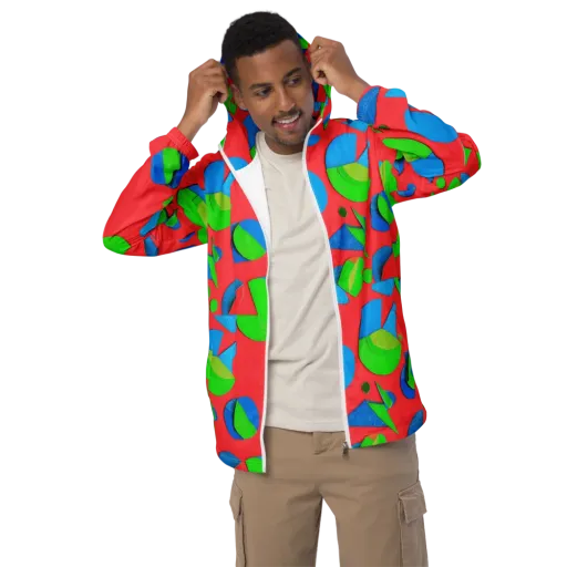 Chromatic Cutouts on a Men's Windbreaker