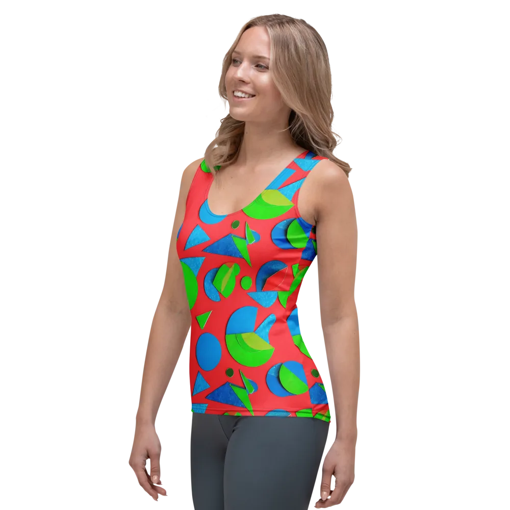 Chromatic Cutouts on Women's Tank Top — Left Front