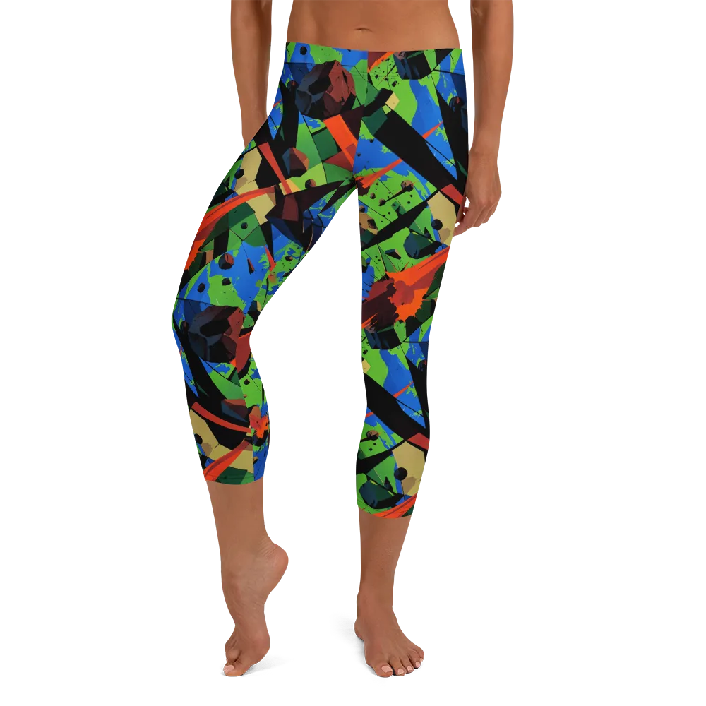 Impact Geometry on Capri Leggings — Front