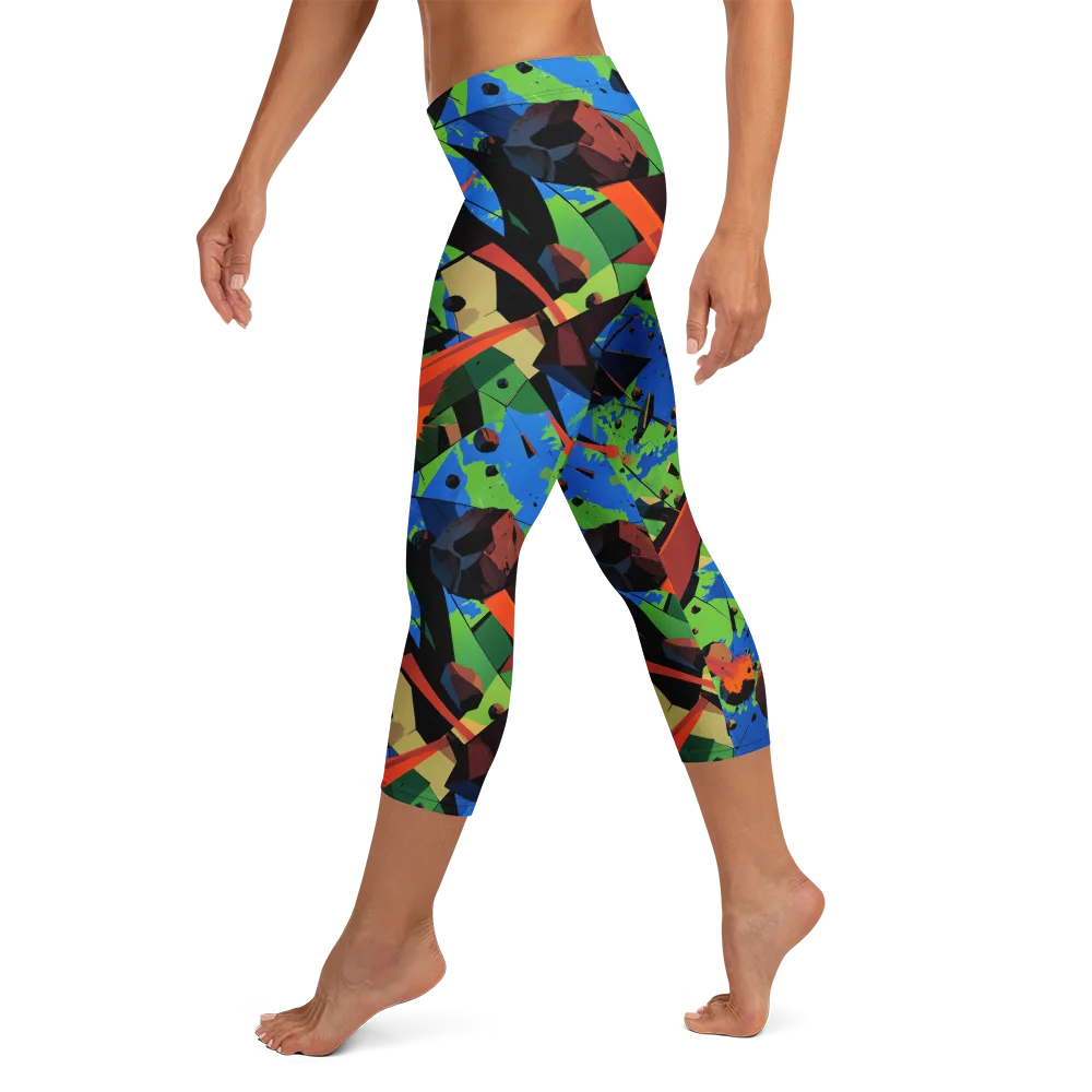 Impact Geometry on Capri Leggings — Left