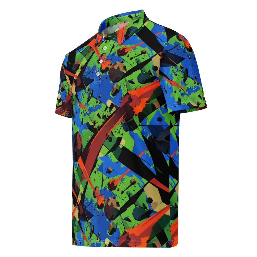 Impact Geometry on Men's Slim Fit Polo Shirt — Left Front