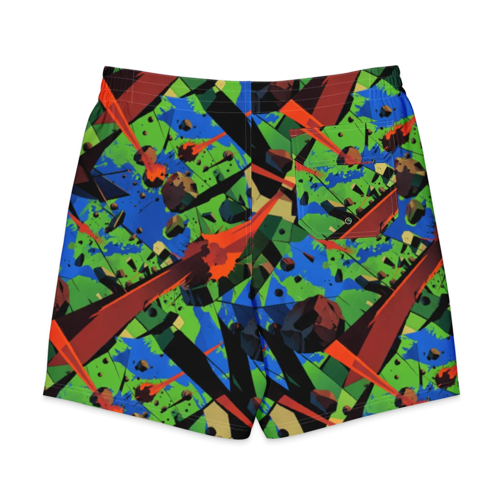Impact Geometry on Men's Board Shorts — Back