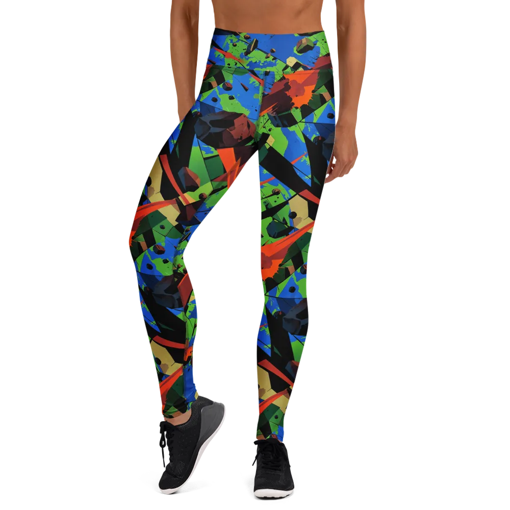 Impact Geometry on Yoga Leggings — Front