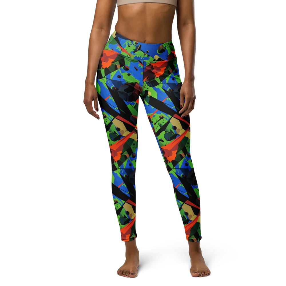 Impact Geometry on Yoga Leggings — Front