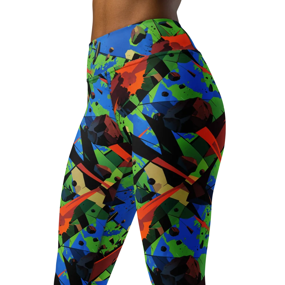 Impact Geometry on Yoga Leggings — Left Front