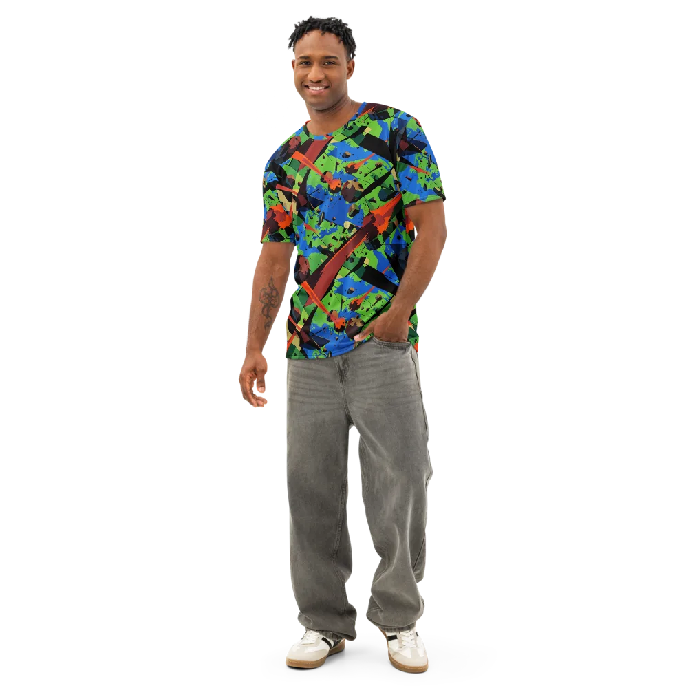 Impact Geometry on Men's Cotton Crew Neck T-Shirt — Front