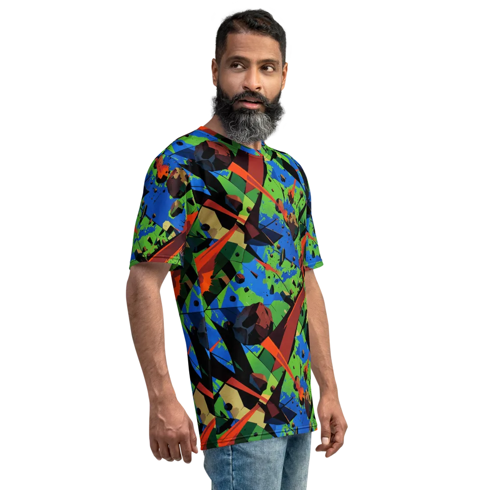 Impact Geometry on Men's Crew Neck T-Shirt — Right