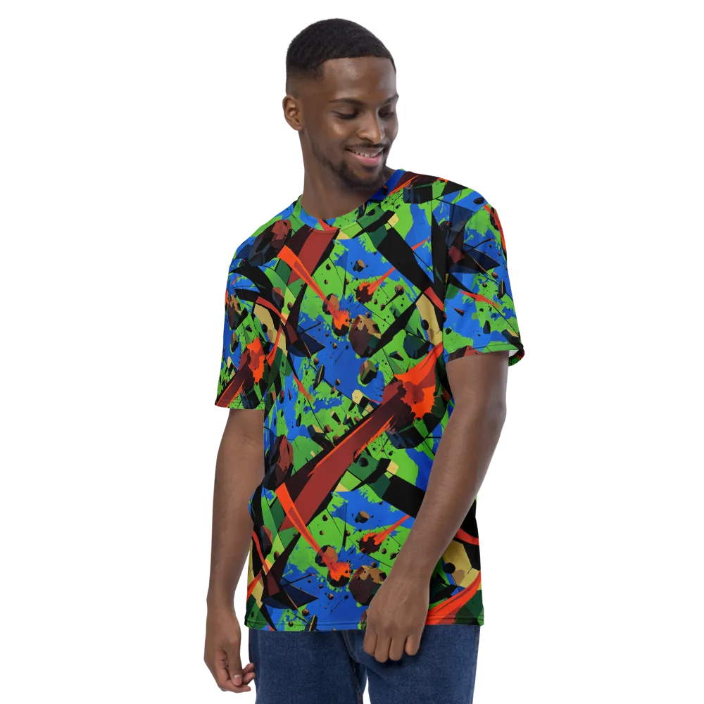 Impact Geometry on Men's Crew Neck T-Shirt — Left