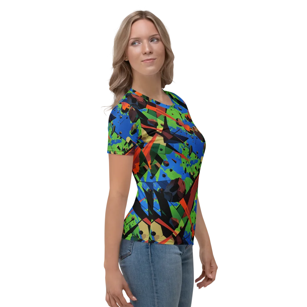 Impact Geometry on Women's Crew Neck T-Shirt — Right