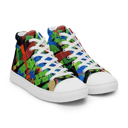 Impact Geometry on a Women's High Top Canvas Shoes