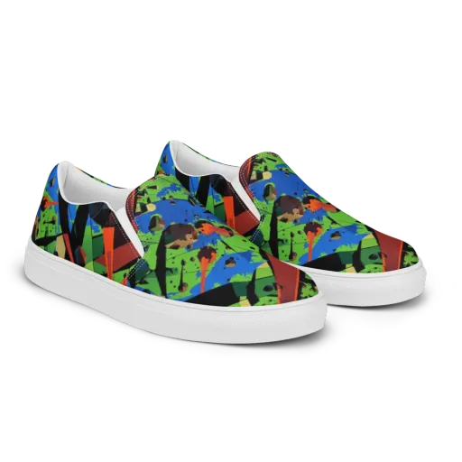 Impact Geometry on a Men's Slip-On Canvas Shoes