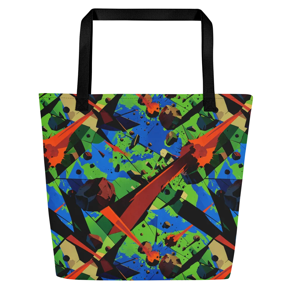 Impact Geometry on Large Tote Bag W/ Pocket — Front