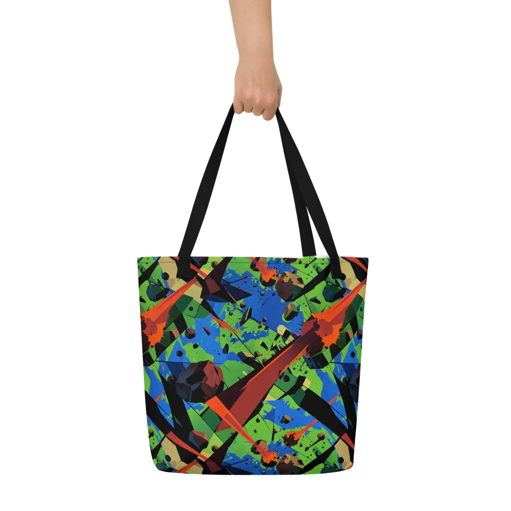 Impact Geometry on Large Tote Bag W/ Pocket — Front
