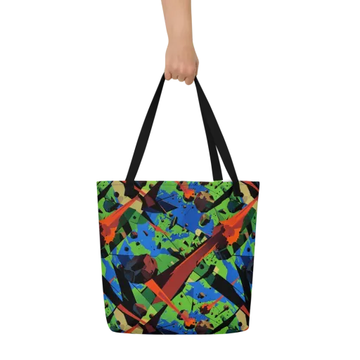 Impact Geometry on a Large Tote Bag W/ Pocket