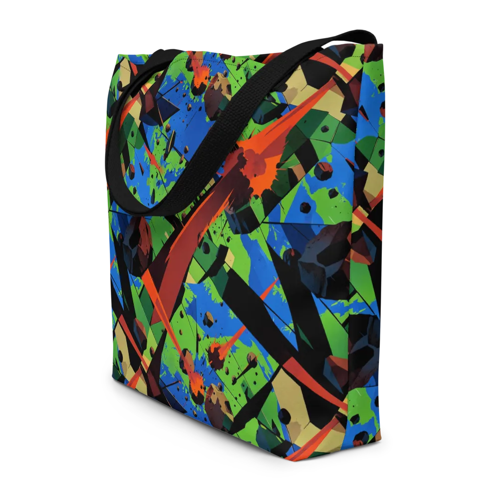 Impact Geometry on Large Tote Bag W/ Pocket — Front