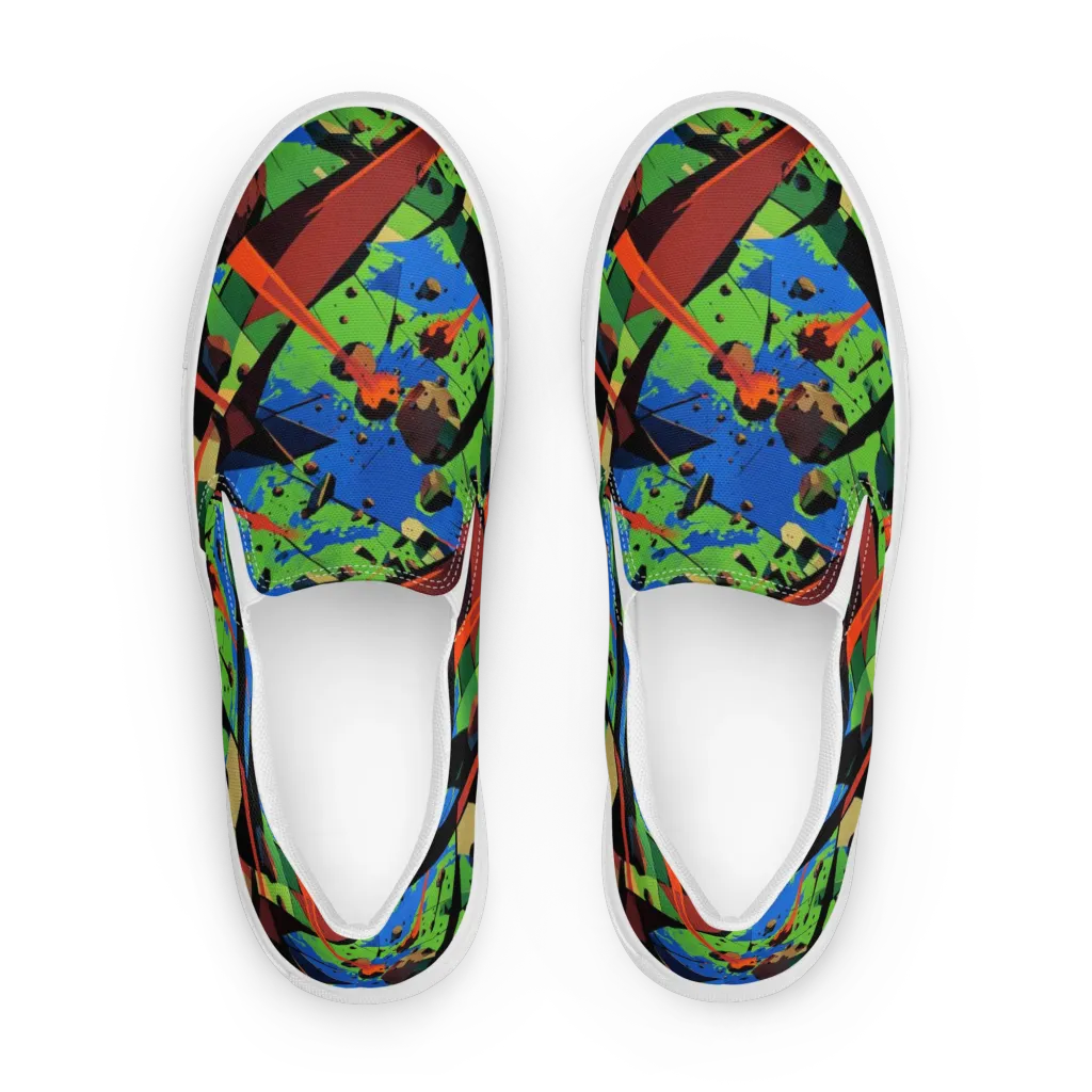 Impact Geometry on Women's Slip-On Canvas Shoes — Front