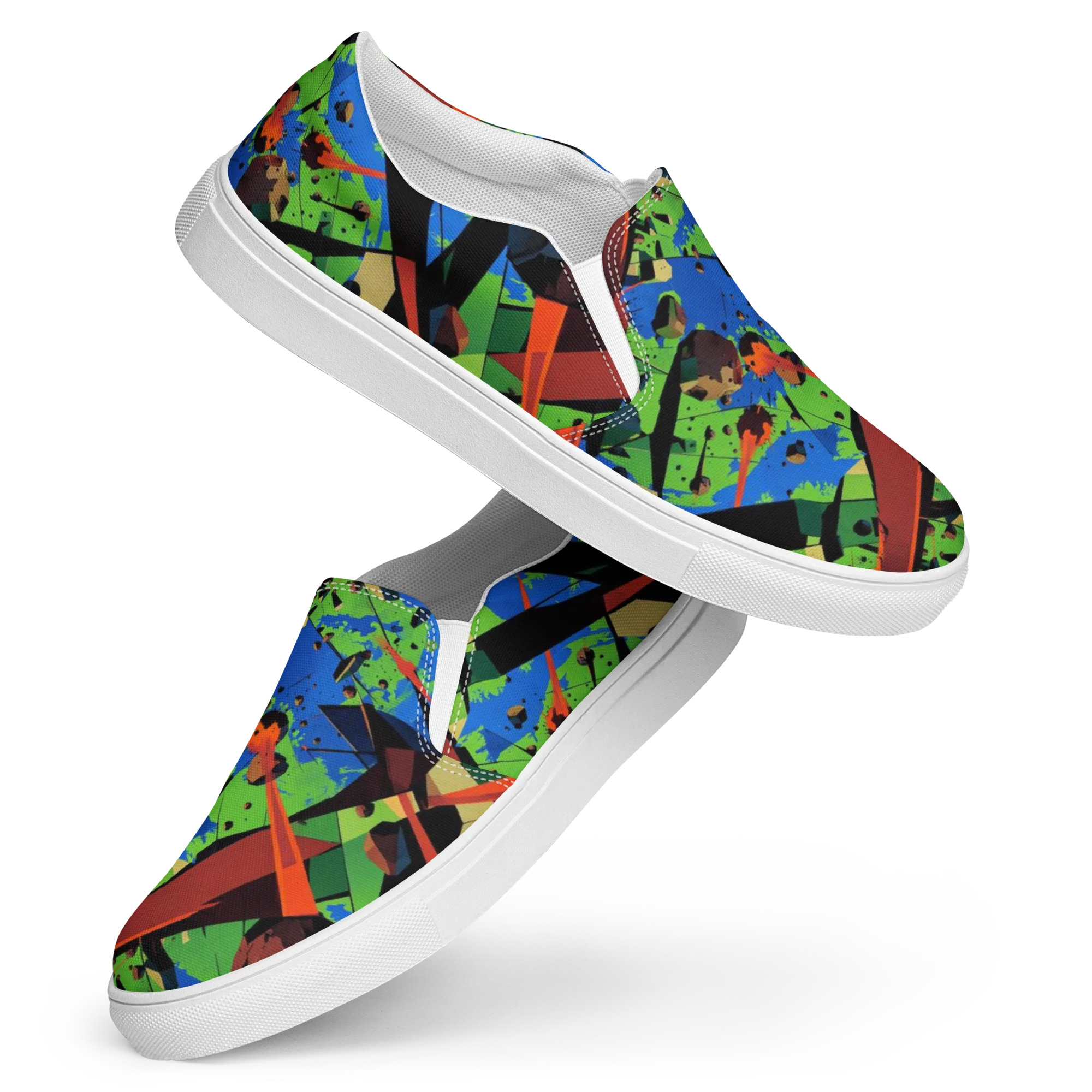 Impact Geometry on Women's Slip-On Canvas Shoes — Front