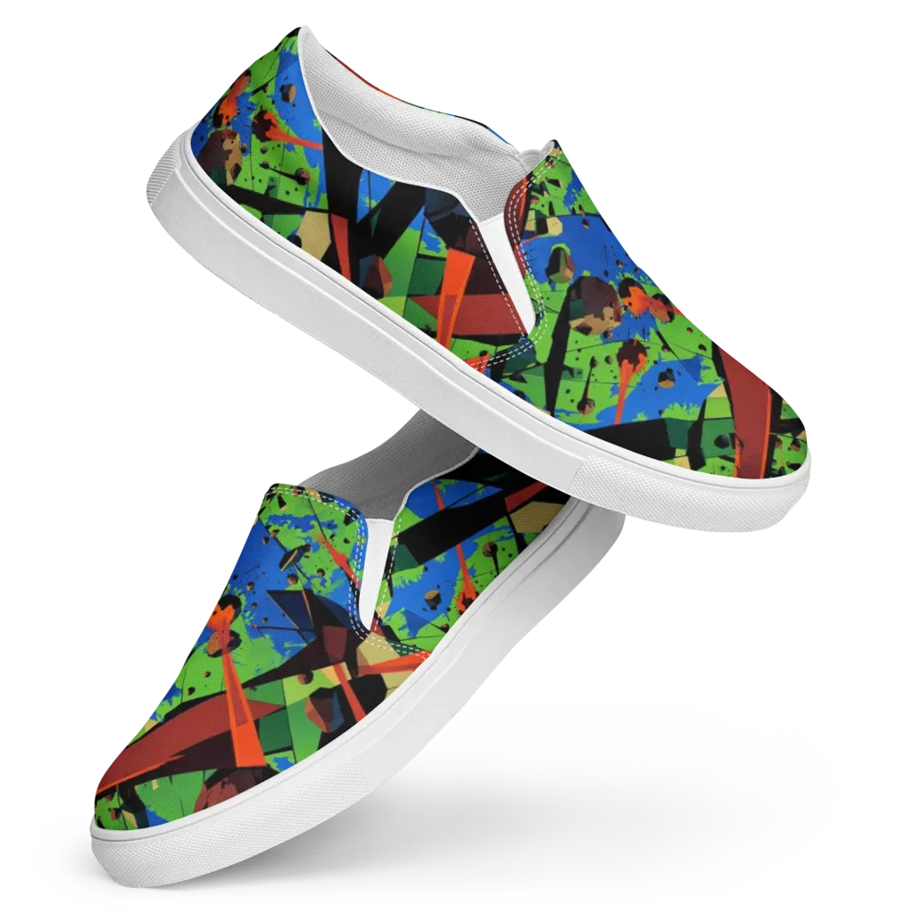 Impact Geometry on Women's Slip-On Canvas Shoes — Front