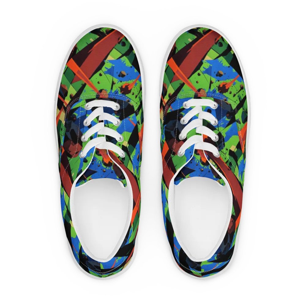 Impact Geometry on Men's Lace-Up Canvas Shoes — Front