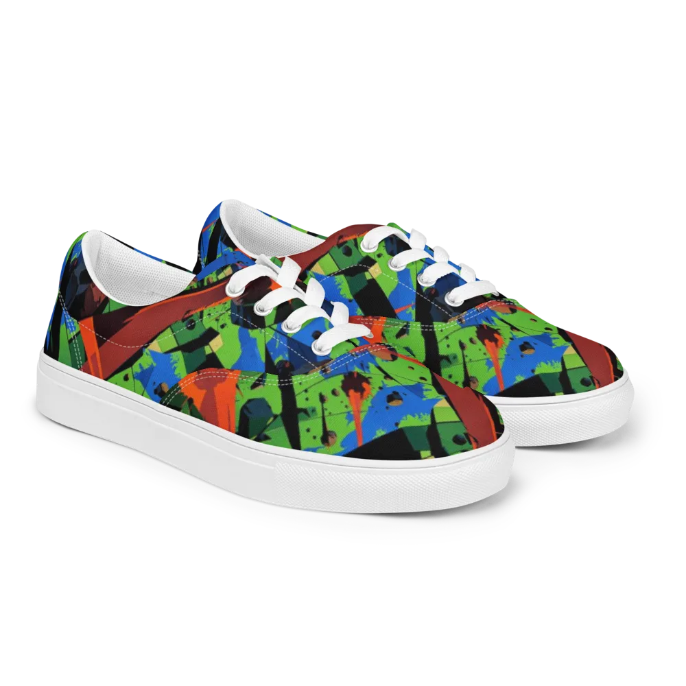 Impact Geometry on Men's Lace-Up Canvas Shoes — Right Front