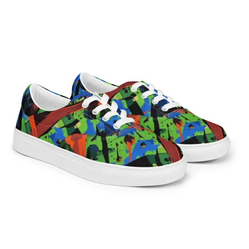 Impact Geometry on a Men's Lace-Up Canvas Shoes