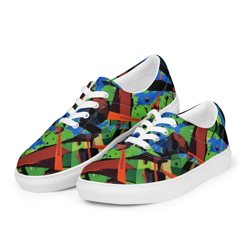Impact Geometry on Men's Lace-Up Canvas Shoes — Left Front