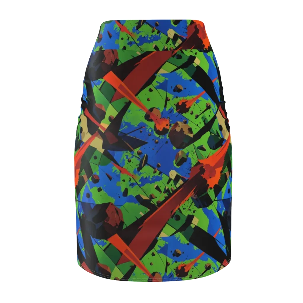 Impact Geometry on Pencil Skirt — Back