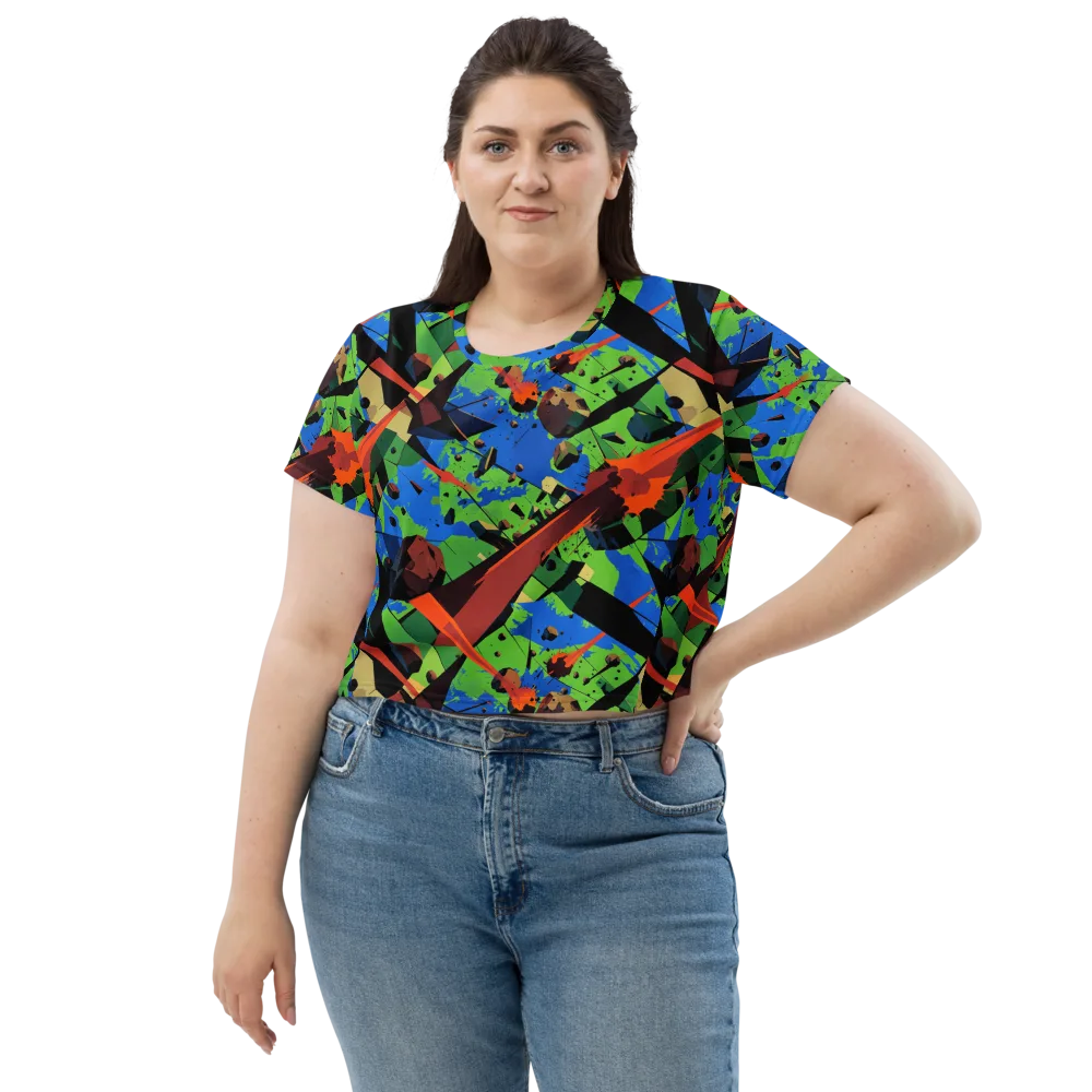 Impact Geometry on Crop Tee — Front