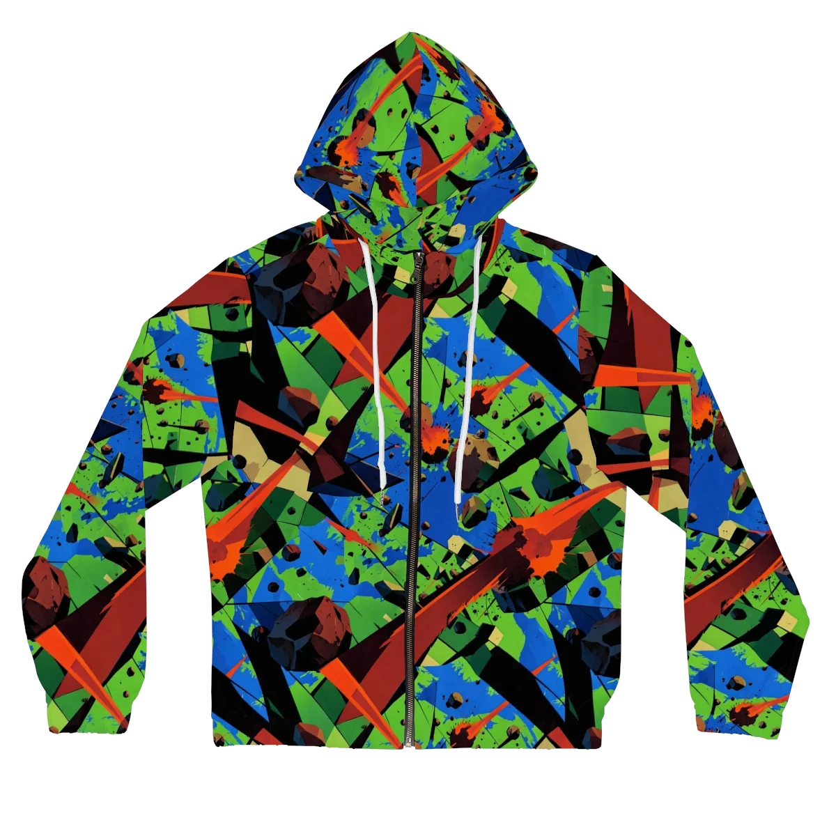 Impact Geometry on Women's Full-Zip Hoodie — Front