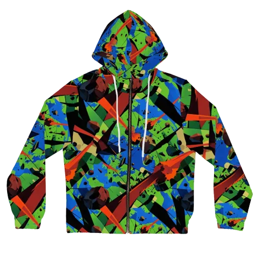 Impact Geometry on a Women's Full-Zip Hoodie
